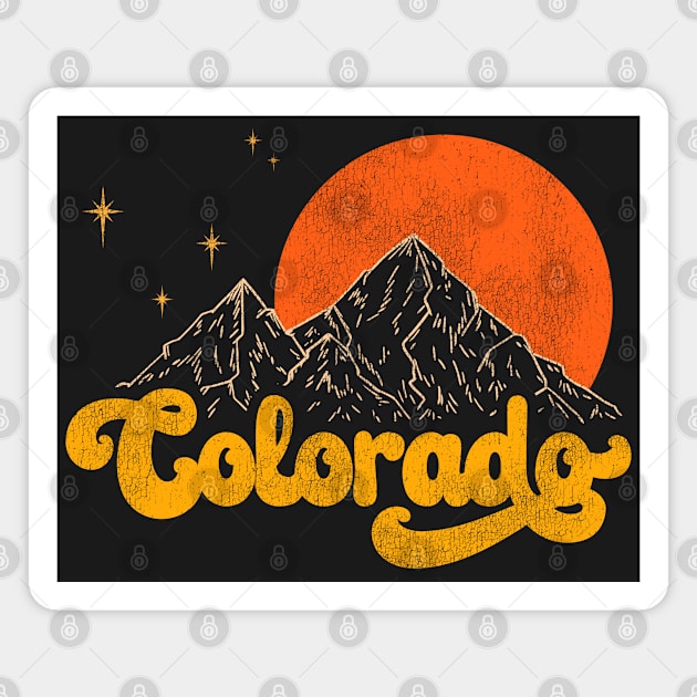 Vintage State of Colorado Mid Century Distressed Aesthetic Magnet by darklordpug